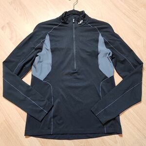 Louis Garneau 1/2 Zip Black Baselayer Long Sleeve Top 3002 Mens Size Medium